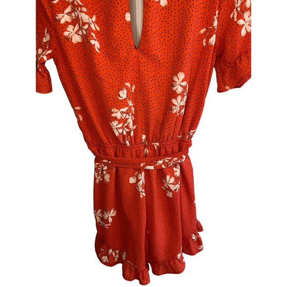 One Clothing Los Angeles Red White Floral Romper Women's XS - Picture 8 of 13